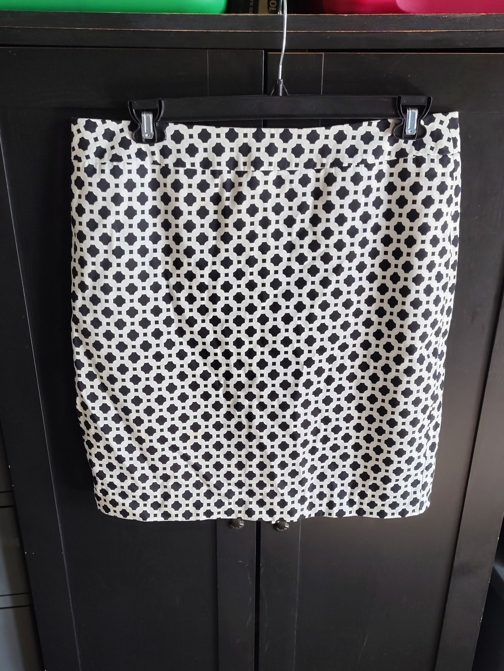 Cynthia Rowley Black and White Geometric Pencil Skirt